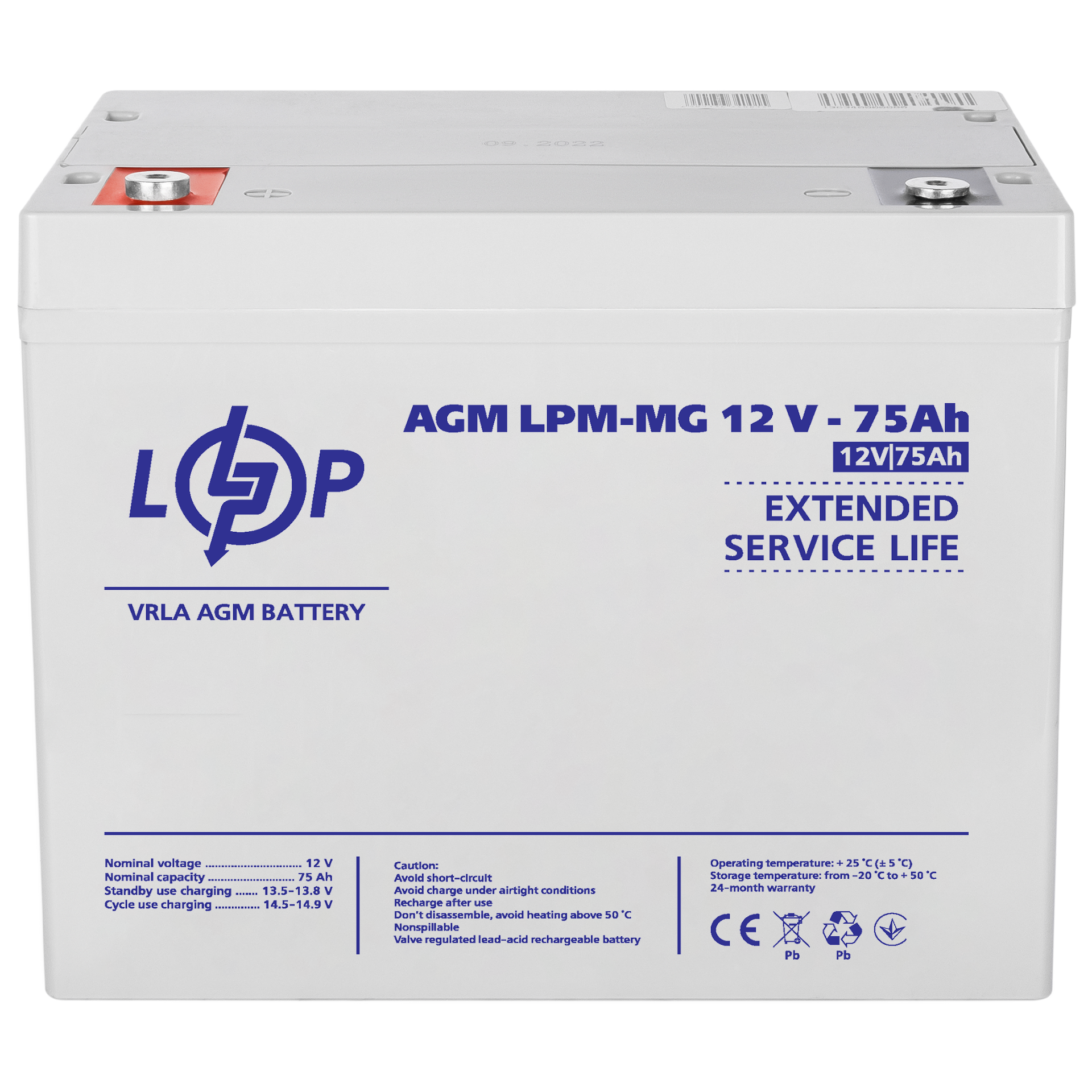 ����������� ������������� LPM-MG 12V - 75 Ah 