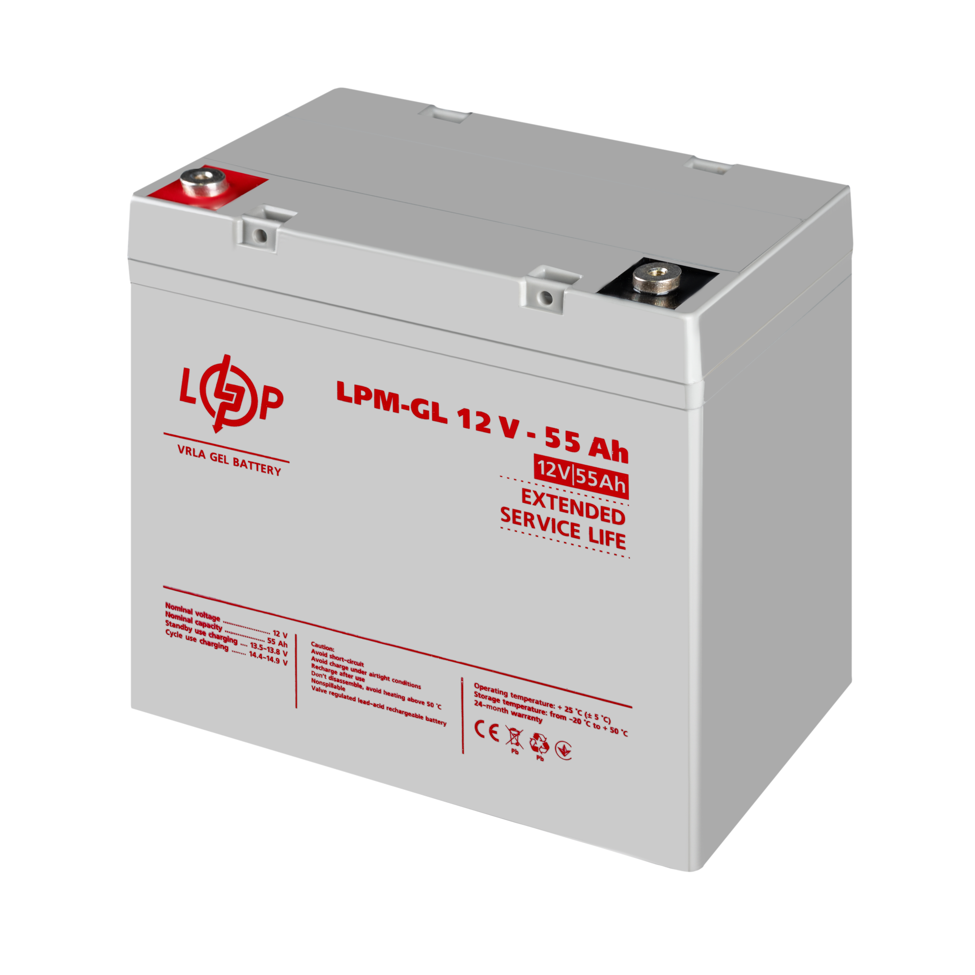 ����������� ������� LPM-GL 12V - 55 Ah 