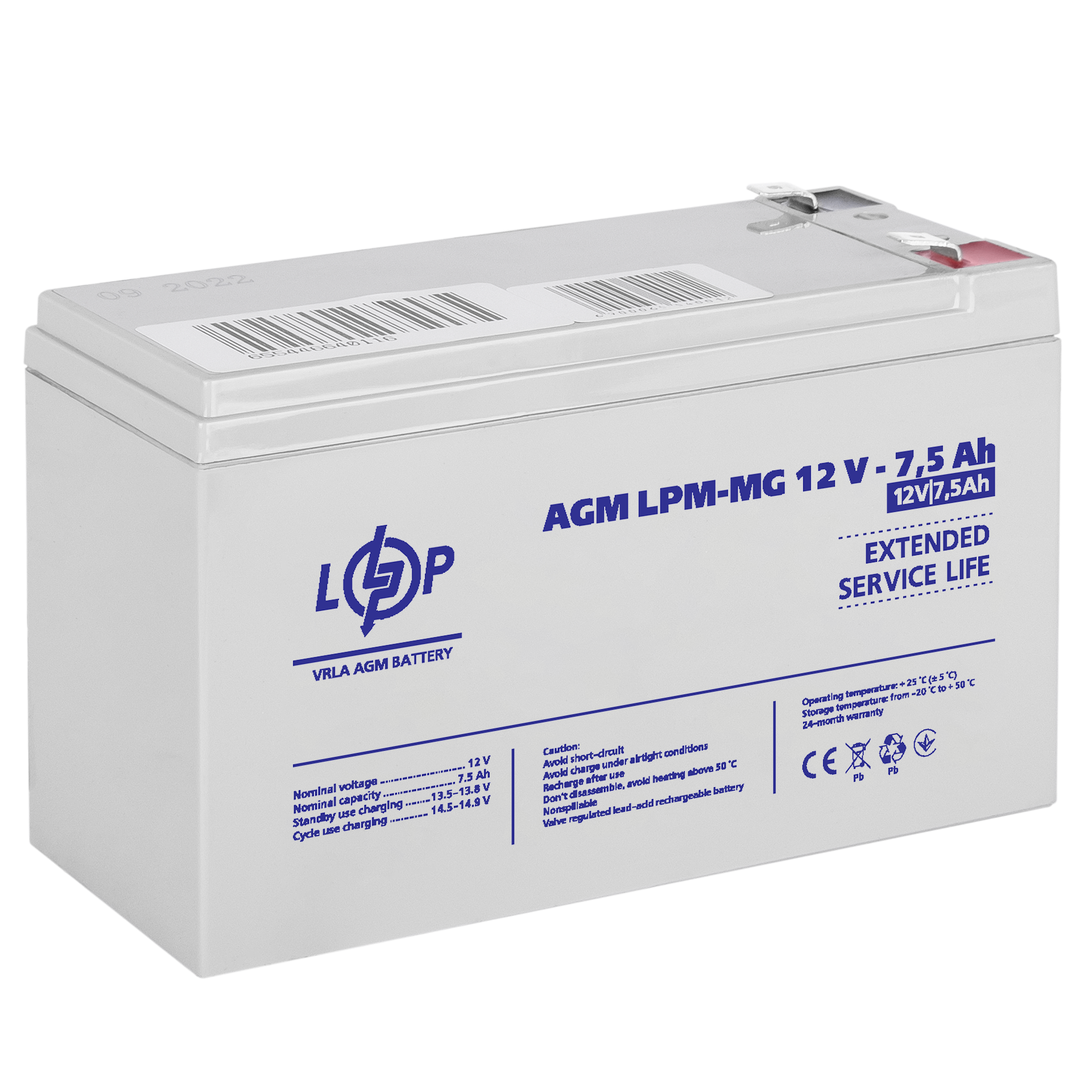 ����������� ������������� LPM-MG 12V - 7.5 Ah 