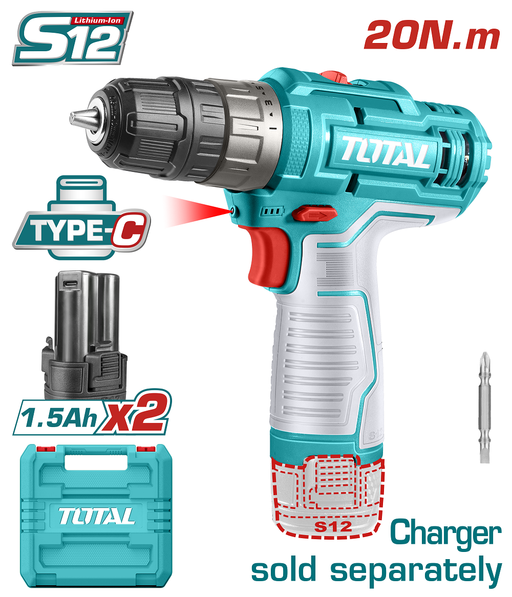  TOTAL TDLI12202 12, Li-Ion, 2.,  Type-C,   
