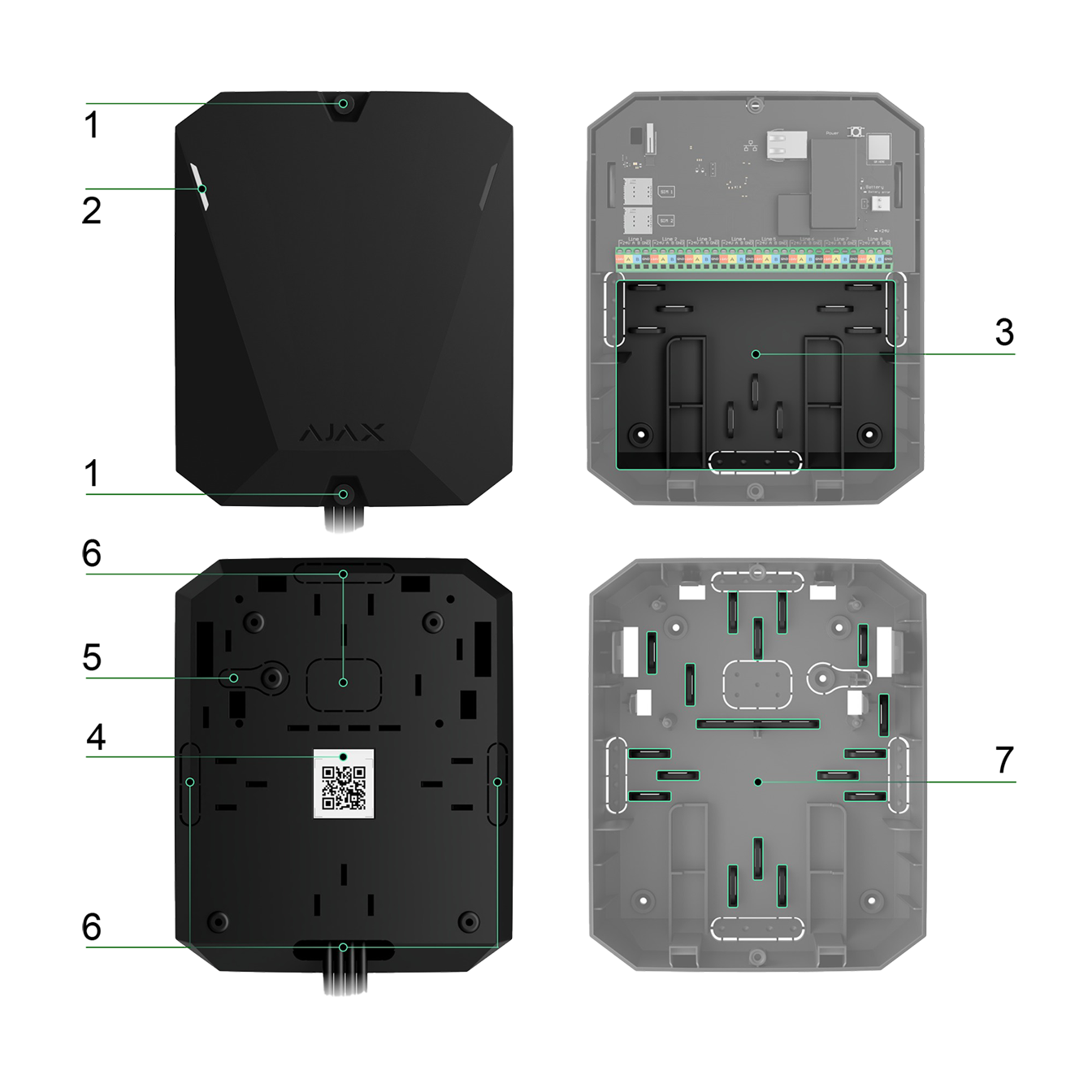 ��������� �������� ������� ������������ AJAX Hub Hybrid (black) 2g 