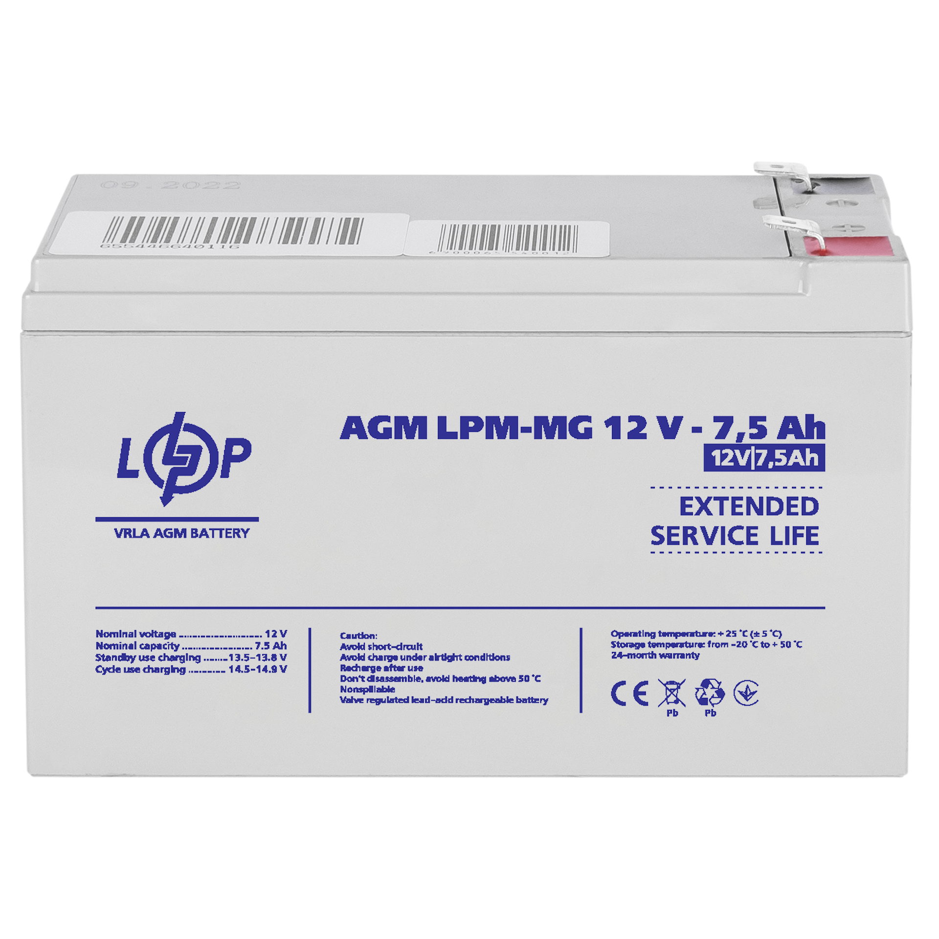 ����������� ������������� LPM-MG 12V - 7.5 Ah 