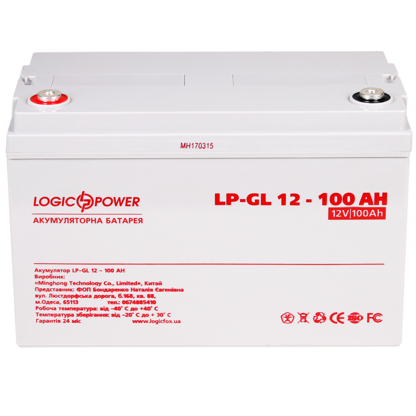 ����������� ������� LP-GL 12V - 100 Ah Silver 