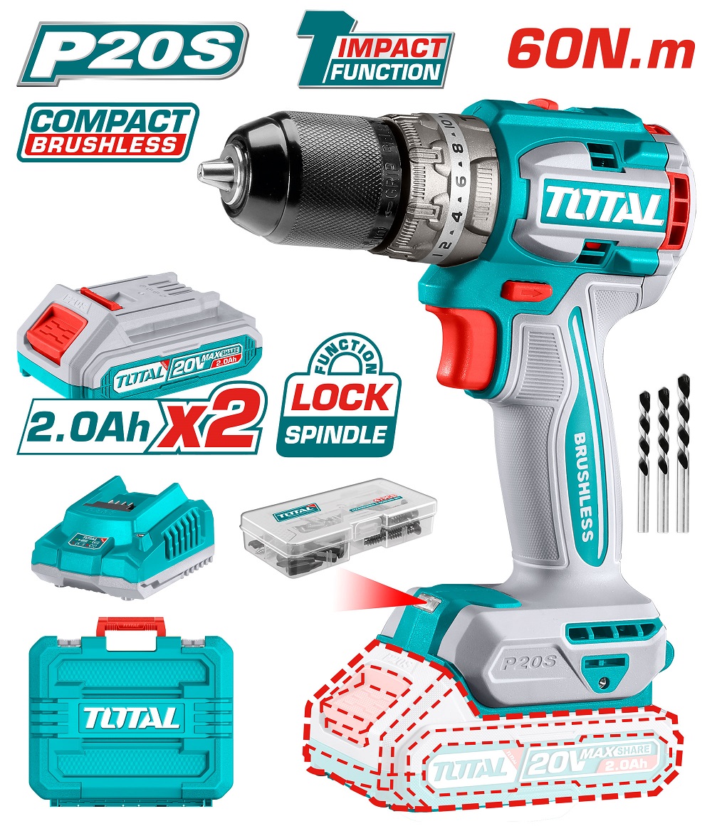  TOTAL TIDLI20602 ,  20, Li-Ion, 2. 