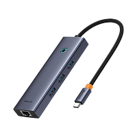USB Hub Baseus Flite 6-Port Type-C to HDMI4K 60Hz*1+USB 3.0*3+PD*1+RJ45*1 C���� 